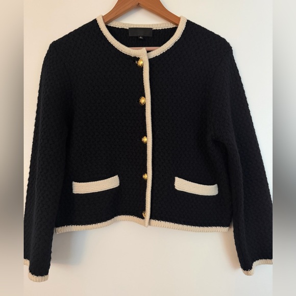 Nili Lotan Navy Jacket Sweater - Picture 3 of 10